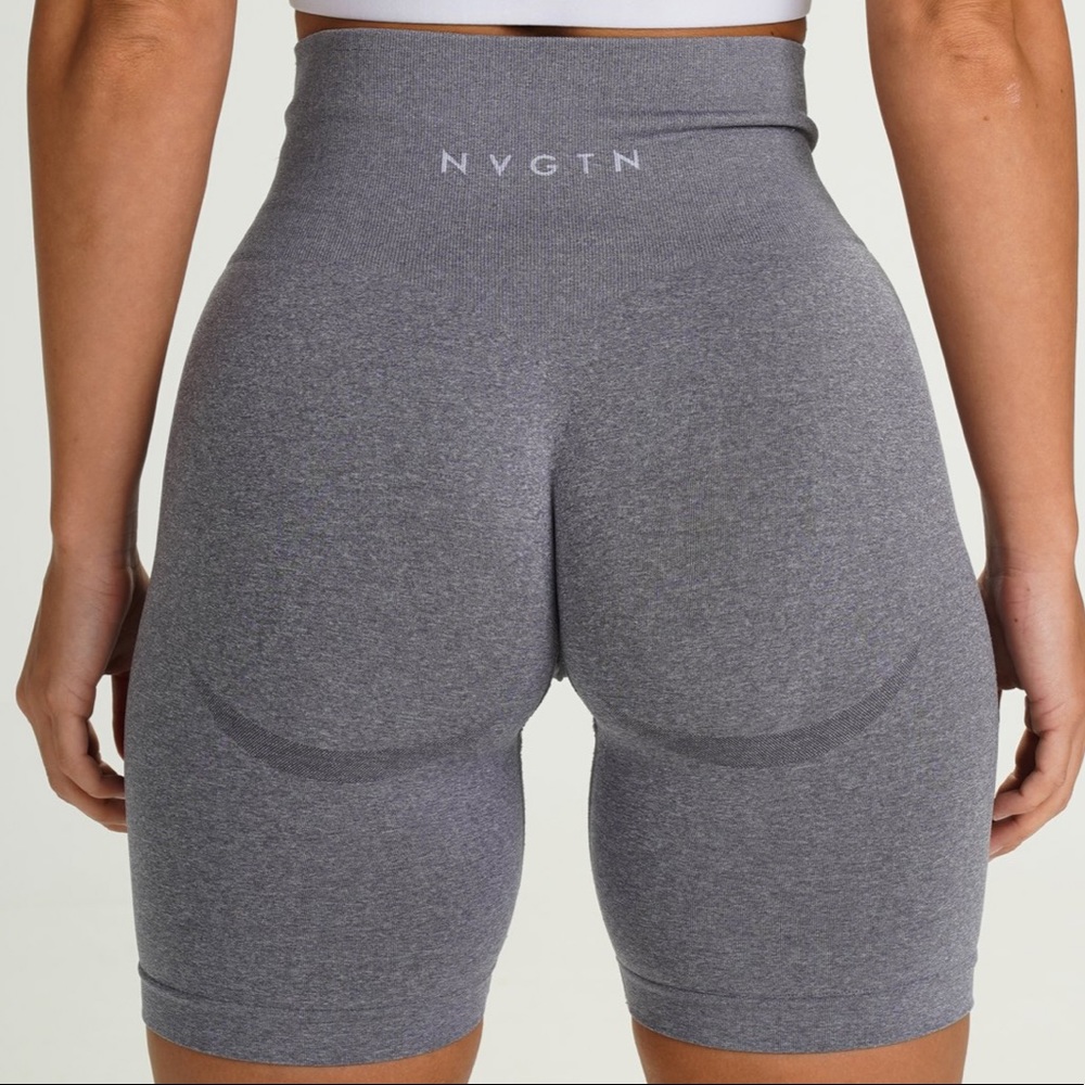 NVGTN Seamless Gray Contour Athletic Biker Shorts